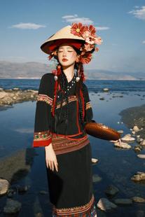 布朗族服装少数民族特色傣族服装苗疆少女礼服西扶海棠旅拍演出服