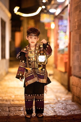 男童苗族土家族服饰旅拍儿童民族风舞台六一儿童节演出服少数民族