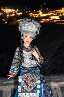 苗族服装女童土家族盛装少数民族刺绣儿童服饰旅拍写真舞台演出服