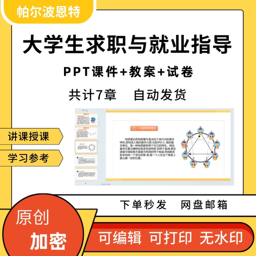 大学生求职与就业指导PPT课件教案详案试卷讲备课认