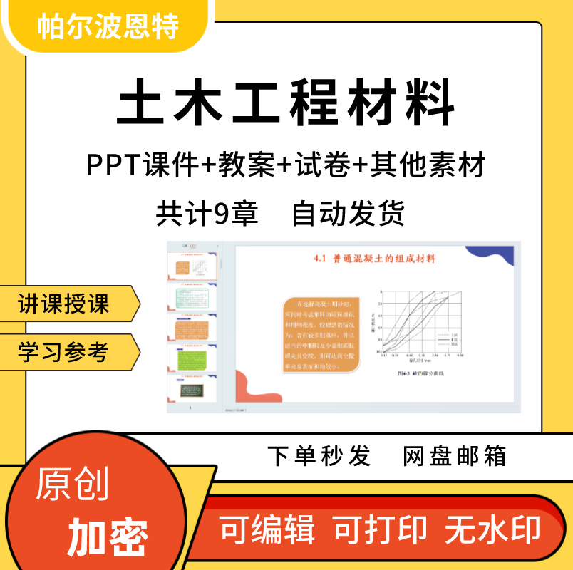 土木工程材料PPT课件教案试卷题讲课备课详案混泥土