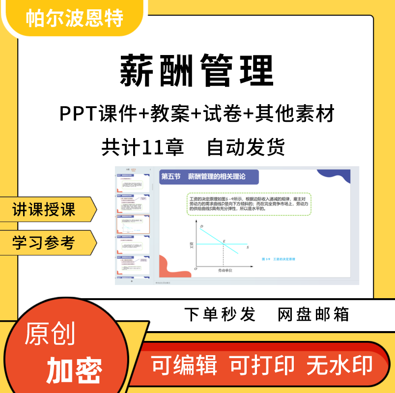 薪酬管理PPT课件教案试卷题讲备课详案结构设计原理决策调查控制 商务/设计服务 设计素材/源文件 原图主图