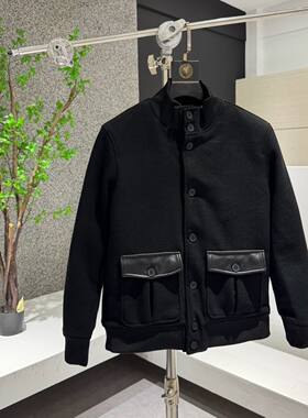 秋冬新款翻领毛呢棒球服