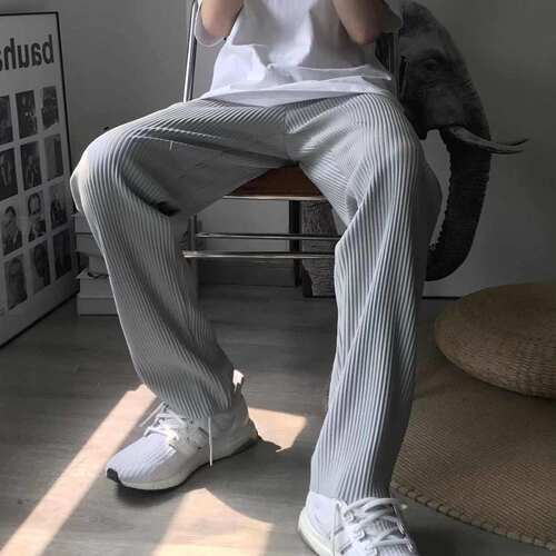 原版复刻三宅褶皱裤男宽