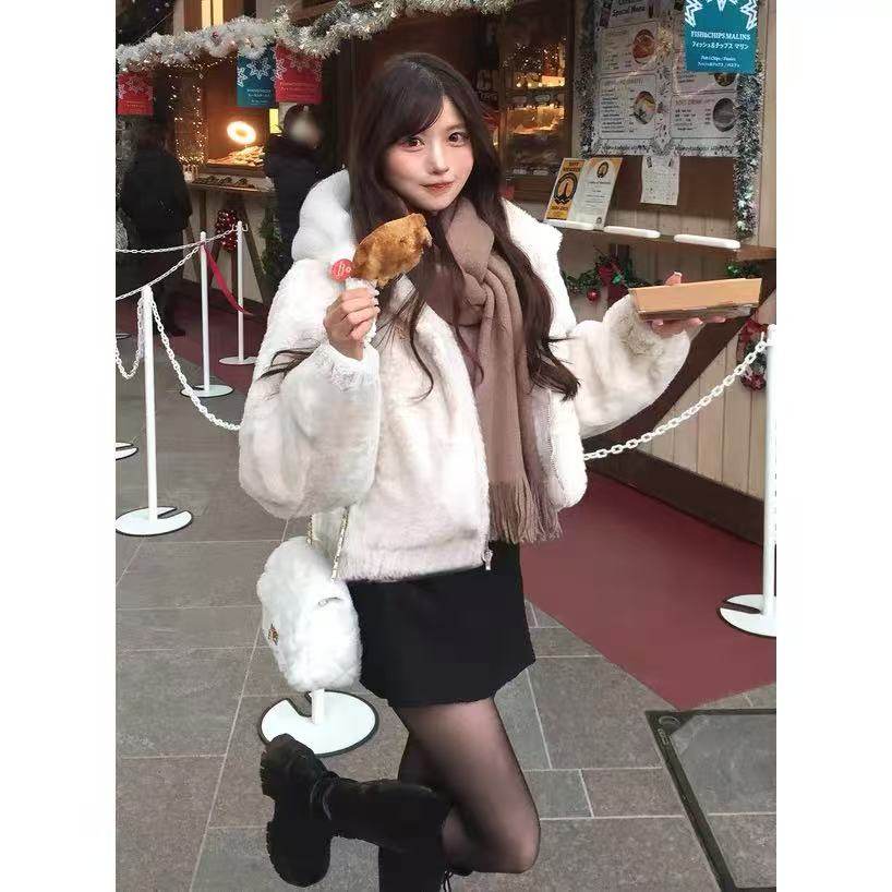 grl日单新款 仿皮草甜美连帽 毛茸茸纯色秋冬厚实拉链外套女,女装/女士精品,棉衣/棉服,淘宝优惠券,粉丝福利购,淘宝优惠卷