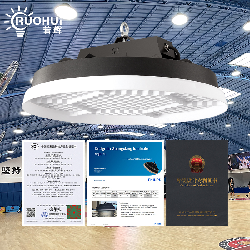 若辉室内篮球馆防光线刺眼led灯球馆升级蜂窝网防眩目工矿照明灯