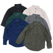 衬衣灯芯绒外套 加大码 春秋男士 宽松版 长袖 衬衫 休闲纯色上衣男装