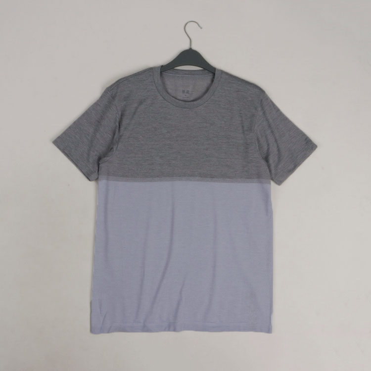 清爽夏季圆领科技织法速干透气网眼宽松休闲健身运动短袖T恤男装