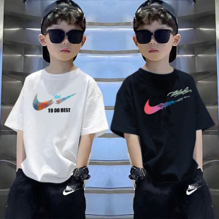 奥特莱斯男童女童短袖T恤纯棉 2026新款儿童半袖薄款透气中大童装