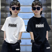 T恤纯棉夏季 2025新款 儿童女孩中大童装 奥特莱斯男童短袖 透气薄款