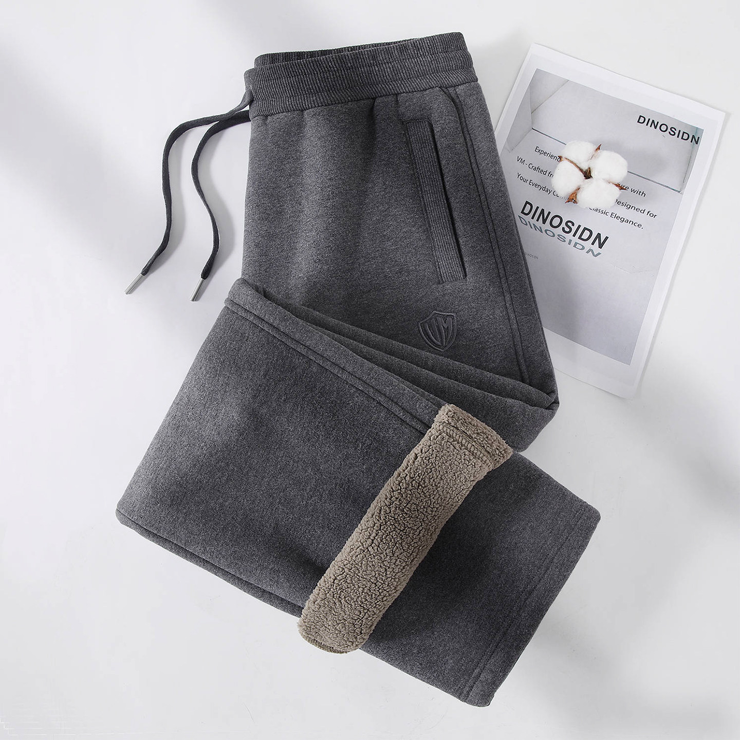 纯棉巨厚羊羔绒运动裤女冬季加绒加厚外穿宽松直筒卫裤休闲棉裤子