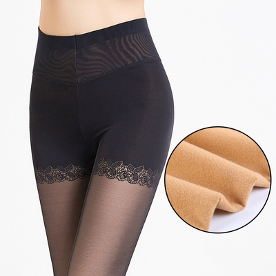 秋冬黑丝假透肉透肤打底裤