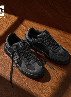 DCSHOES男鞋26春季新款德训鞋男款真皮运动鞋男士休闲鞋黑色板鞋