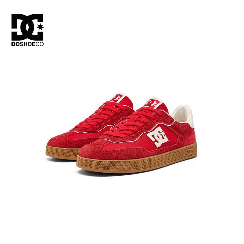 DCSHOES红色德训鞋男款春季男鞋2026新款复古男士休闲鞋子男板鞋,流行男鞋,德训鞋,淘宝优惠券,粉丝福利购,淘宝优惠卷
