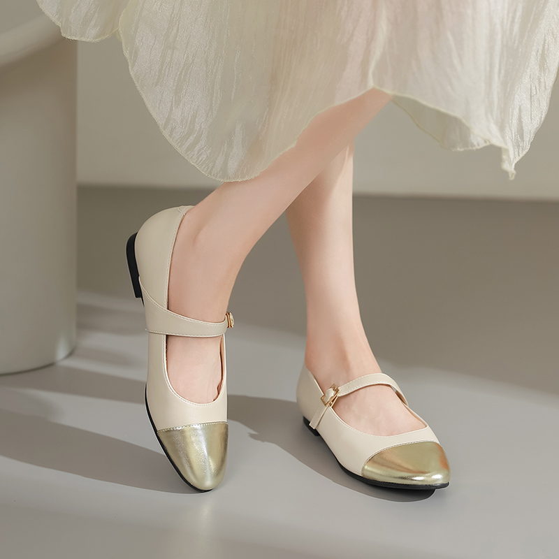 法式仙女温柔平底玛丽珍鞋女