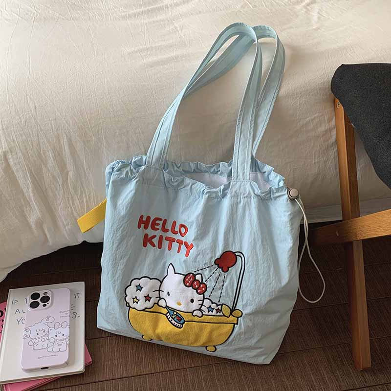 2025新款可爱卡通凯蒂猫托特包女大容量通勤单肩包学生上课