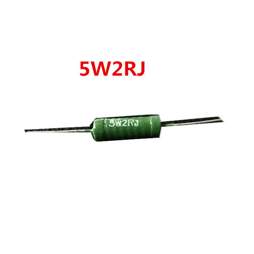 RX21-6W-2R-J 6W2欧 5W2RJ铜脚5% 印字绿漆碳膜 线绕电阻器功率大