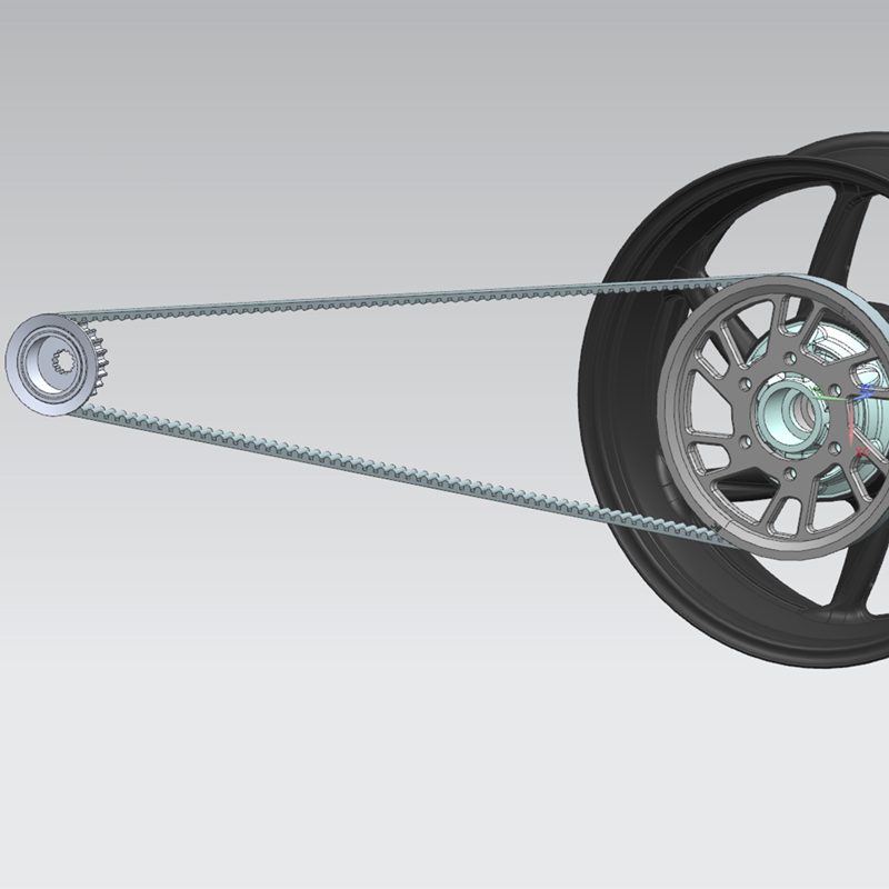 TR300改装静音皮带传动 美国盖茨碳纤维皮带 链条改皮带传动