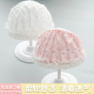 婴儿遮脑门心帽子胎帽夏季春秋可爱空顶凉帽女宝宝新生儿护囟门帽