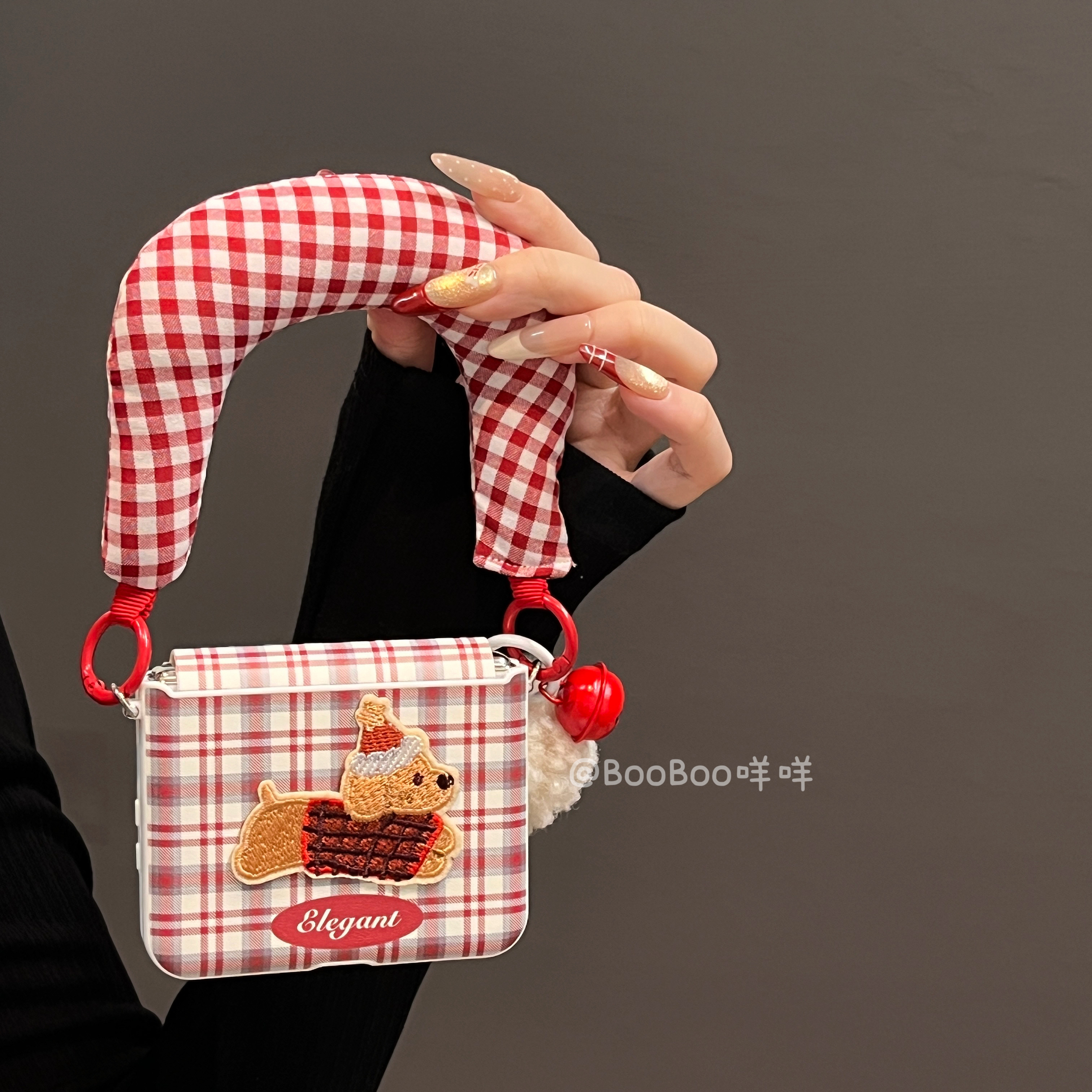 铰链全包自带挂钩小折叠手机壳