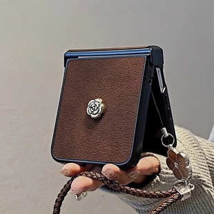 适用三星W25小折叠屏GalaxyZflip6/7手机壳带中轴小米mix荣耀MagicV Flip2保护壳摩托罗拉Razr50460Ultra外壳