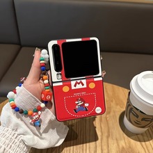 适用华为Pura X折叠屏S手机壳Pocket2卡通小米Mixflip手提链条Moto50U皮质oppoN3孙颖莎同款三星Zflip6保护套