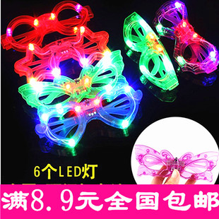 发光眼镜led闪光眼镜发亮儿童眼镜化妆舞会派对生日道具用品