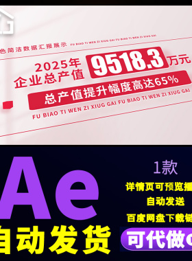 红色简洁企业产品出口销售投资年报数据标题工作汇报展示AE模板