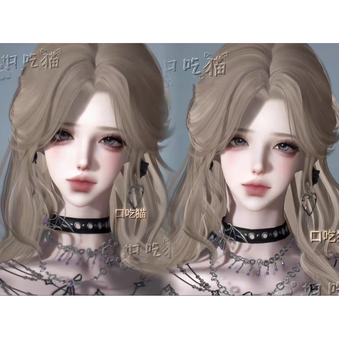 口吃猫 美丽坏女人 自带大胸御姐体型 逆水寒手游捏脸女通用 原版