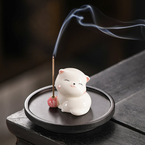 线香香插可爱小猫咪香炉家用室内