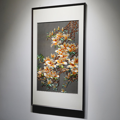 玄关客厅走廊新中式手工刺绣挂画