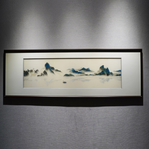 刺绣画苏绣成品挂画千里江山客厅