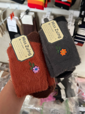 水貂绒袜子女秋冬季睡眠袜毛毛袜月子袜加厚保暖毛毛袜加绒袜冬天