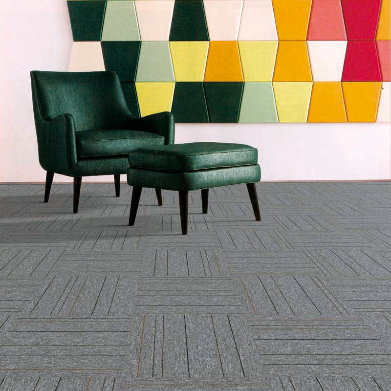 华德 简约办公会议室方块毯50厘米拼块拼接地毯满铺环保pvc底背