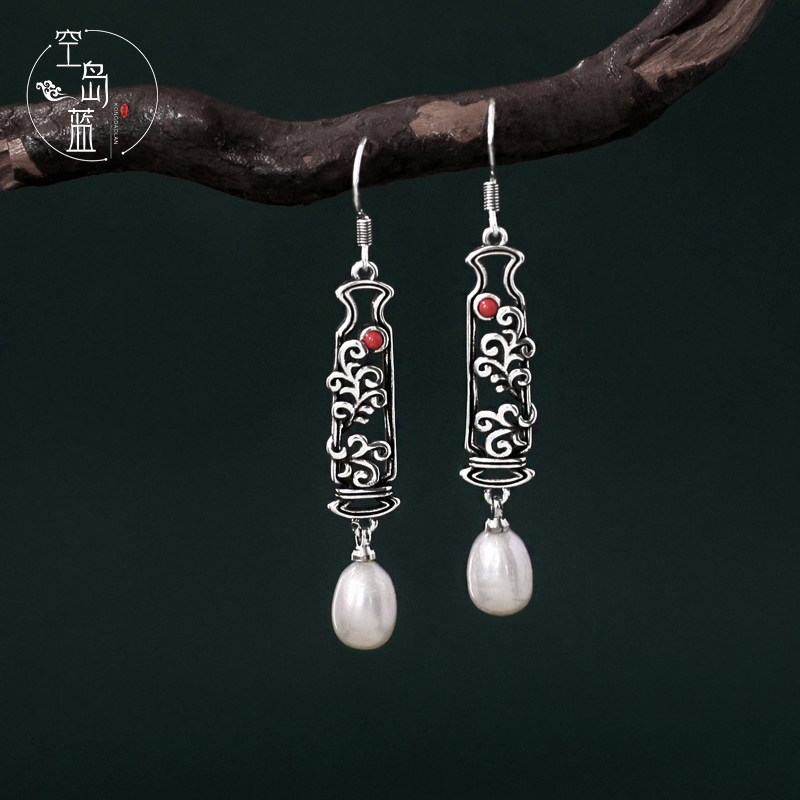 复古风耳环耳夹文艺新中式珍珠女