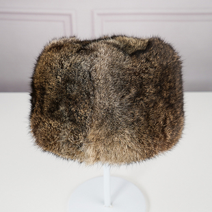 整皮兔毛帽子男士 冬天加厚皮草棉帽子户外防风保暖皮帽子爸爸帽子