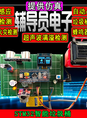 基于STM32单片机智能垃圾桶 垃圾分类 烟雾检测报警系统 成品DIY