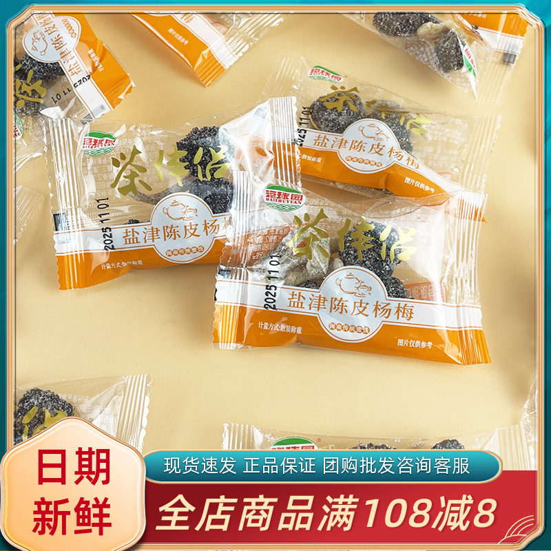 海珠园茶伴侣盐津陈皮杨梅闽南风味散称休闲蜜饯果干零食独立小包