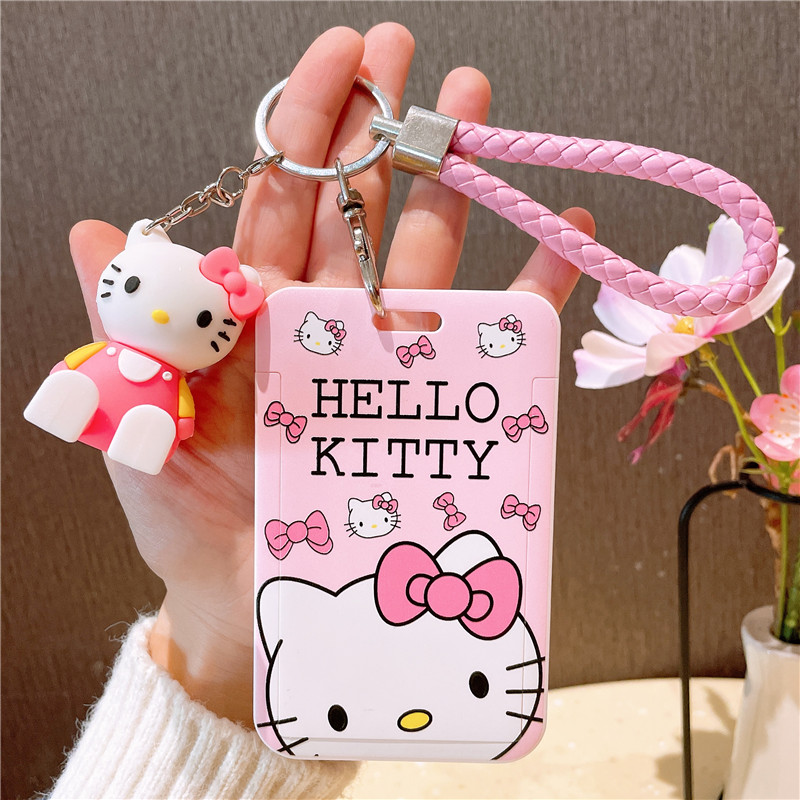 少女卡通接送幼儿园胸卡证件卡套公交工作证学生员工作牌厂牌挂绳