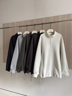 半高领打底衫 mocha 2025新款 卫衣女秋季 dan韩系设计感宽松中长款