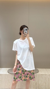 摩登mdeng韩系简约垫肩短袖圆领T恤女夏季新款百搭显瘦打底衫3920