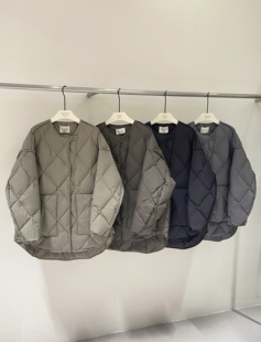 新款 菱格90白鸭绒羽绒服女冬季 百搭宽松设计感外套 DAN韩版 MOCHA