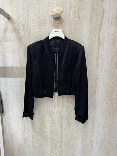 摩登mdeng韩系醋酸光泽立领拉链短款外套女秋季新款百搭夹克W9156