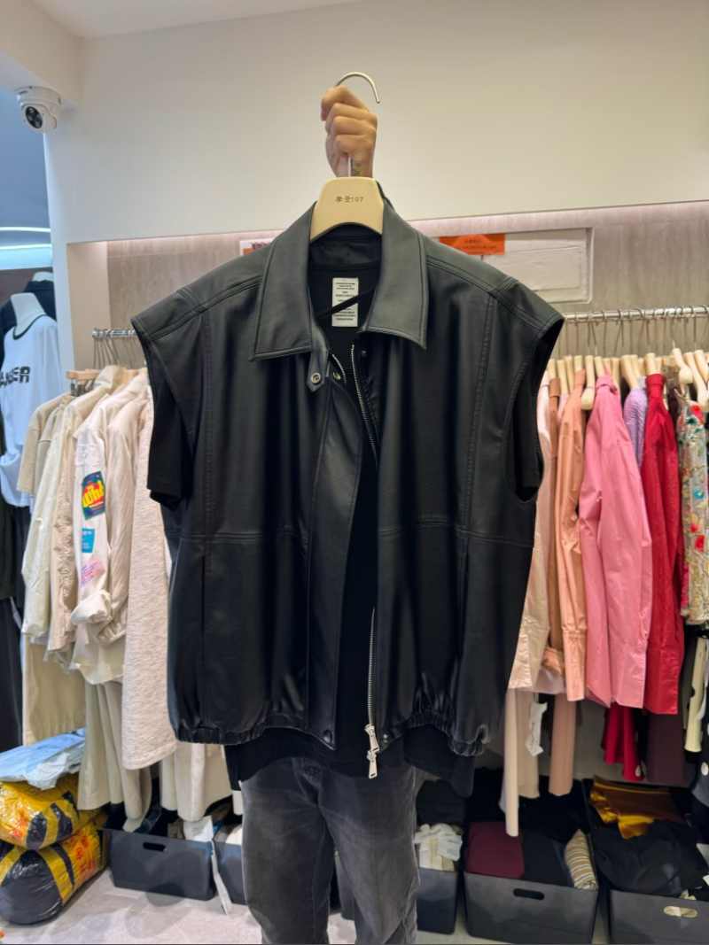 摩登mdeng197翻领PU皮衣马甲女2025春季新款气质坎肩马夹外套4560