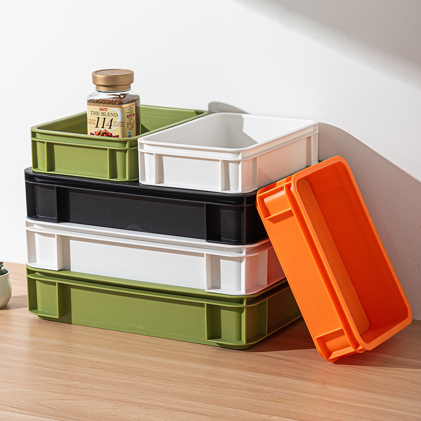 洋洋鱼工业风塑料桌面收纳盒加厚多功能整理盒办公户外露营储物盒,收纳整理,桌面收纳盒,淘宝优惠券,粉丝福利购,淘宝优惠卷