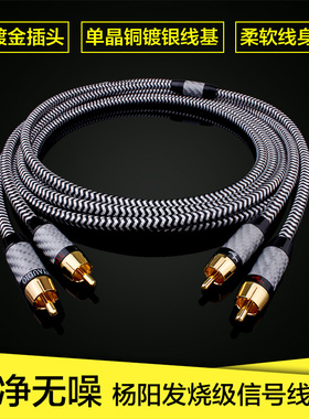 YYAUDIO 双莲花头音频线二对二信号线单晶铜镀银音响箱功放连接线