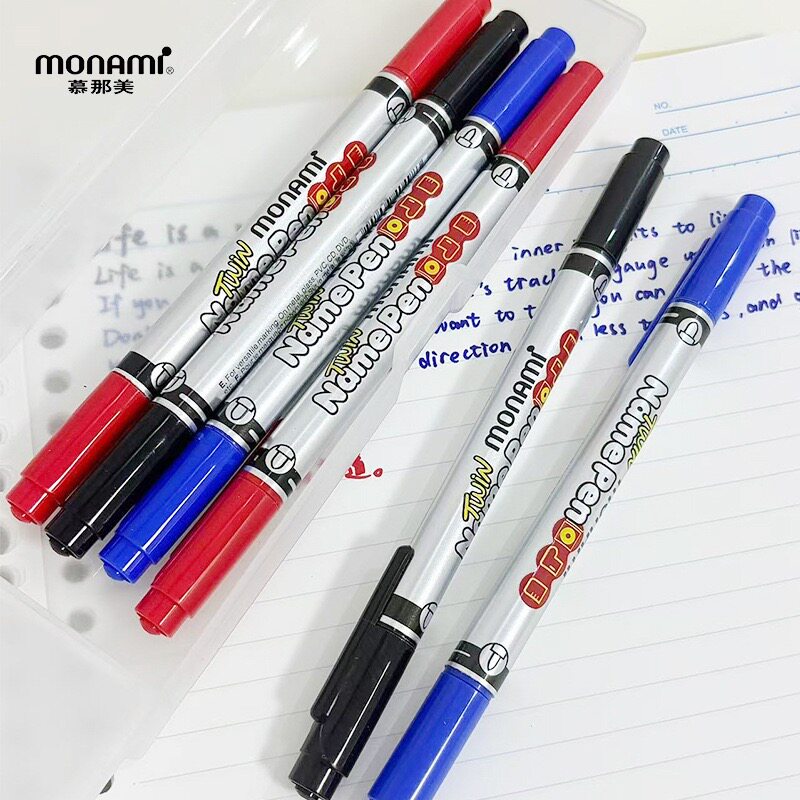 韩国慕那美MONAMI双头油性笔慕娜美速干记号笔勾线笔签字笔04018N