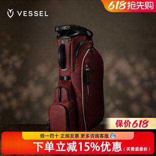 VESSEL高尔夫球包PlayerVpro支架包酒红色大容量golfbag男9寸7格