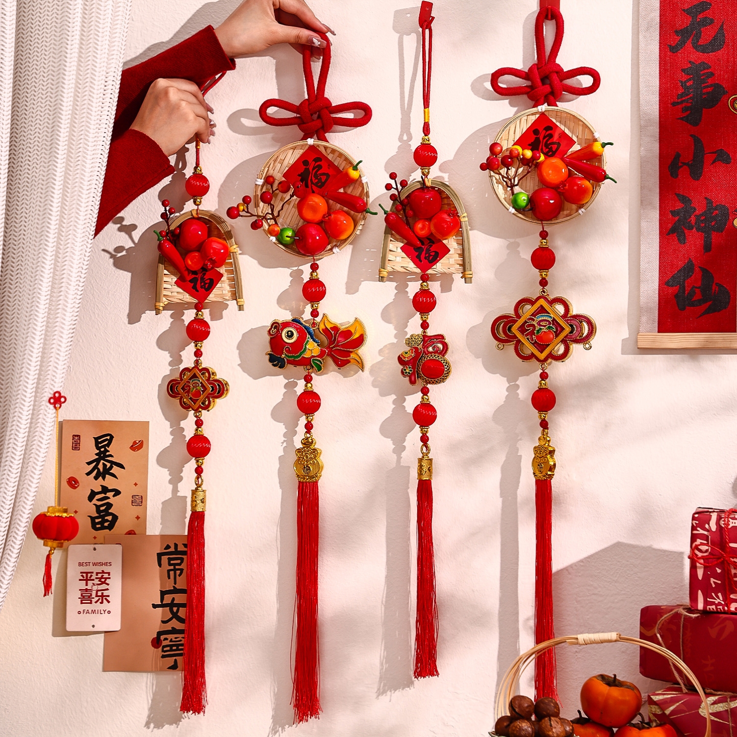 新年挂件2026新款马年福字挂饰春节过年商场店铺氛围布置装饰用品