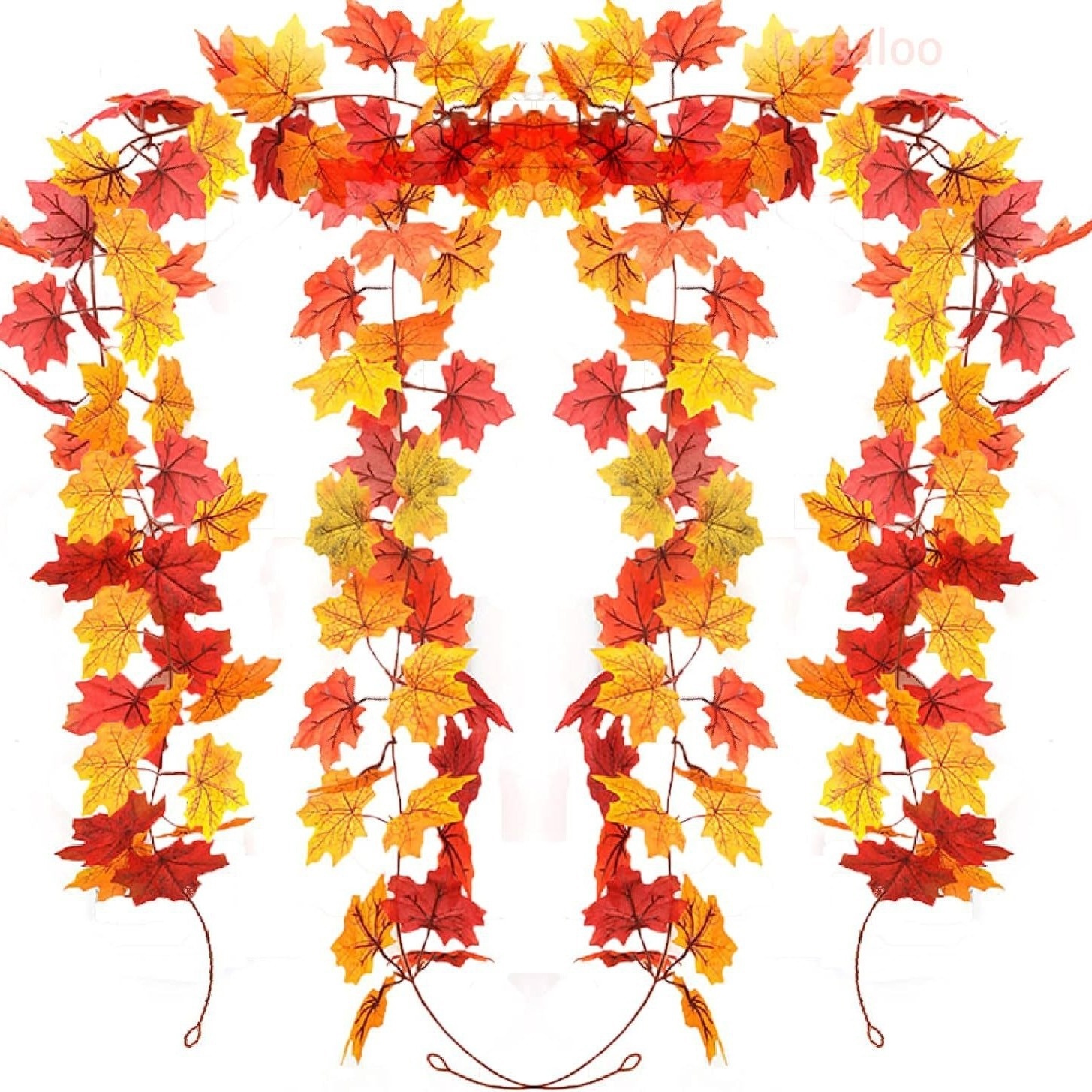 2米26目52叶秋季枫叶藤条挂饰仿真枫叶感恩节万圣节场景布置装饰